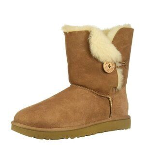 Ugg Bailey Button II Suede And Shearling  Boot in Chestnut 6